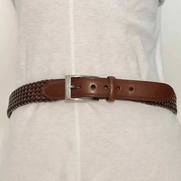 Torino Men's Leather Woven Belt 44